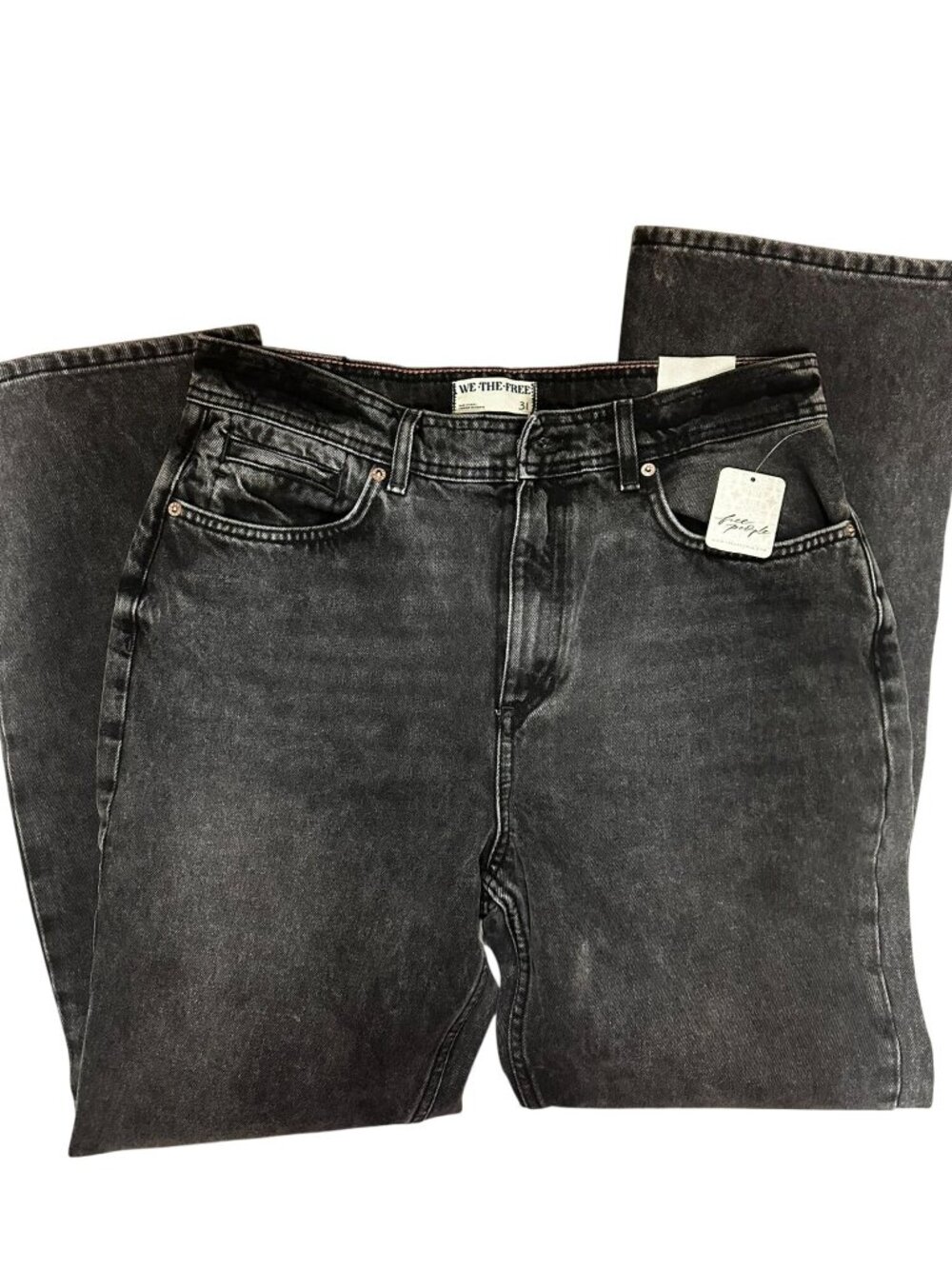 Free People We The Free Dark Knight Black Denim Jeans Size 31